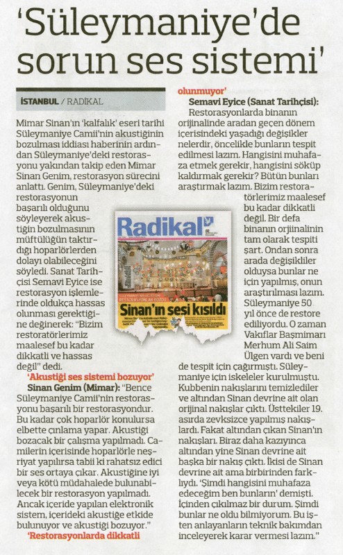 Radikal Gazetesi, 3 Ağustos 2012