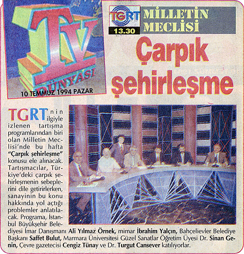 Türkiye Gazetesi, 10 Temmuz 1994