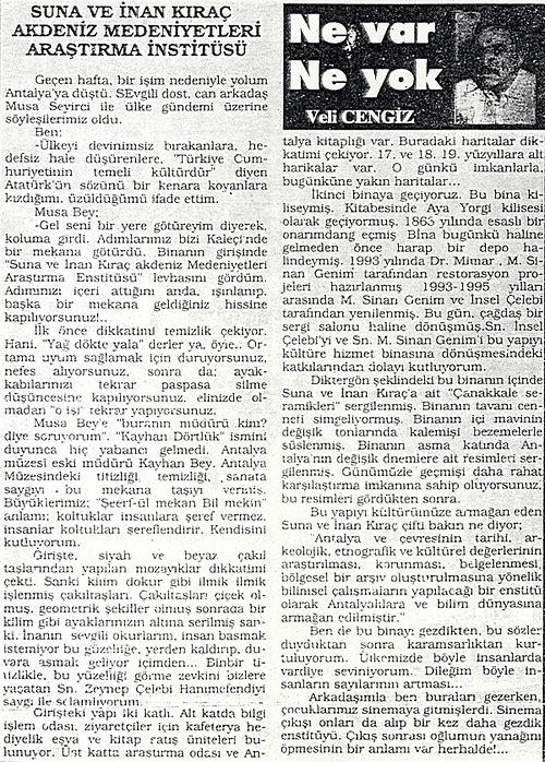 Kocatepe Gazetesi, 1 Şubat 1997