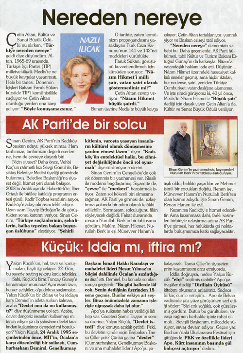 Sabah Gazetesi, 3 Ocak 2009