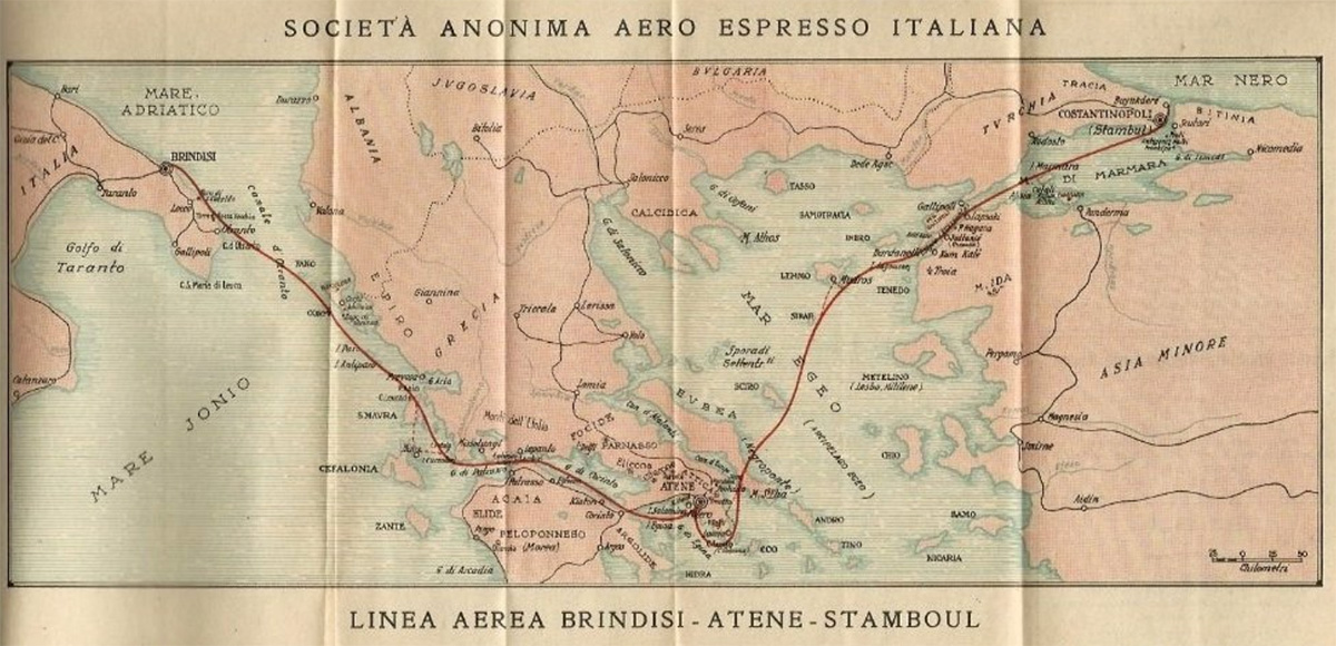Aero Espresso’nun Brindisi-Atina-İstanbul uçuş rotası
